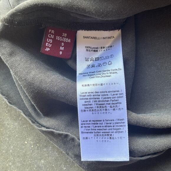 Comptoir Des Cotonniers Shift Dress Women's Small Green 3/4 Sleeve Split Collar - Picture 8 of 12